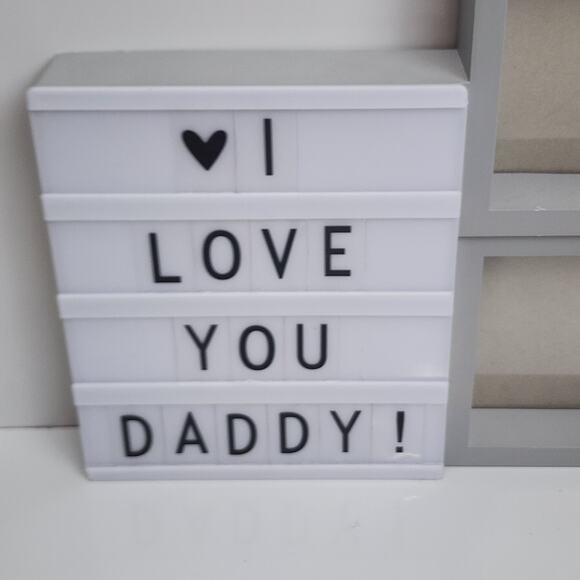 Cinema Light Box Marquee Sign 'I Love You Daddy' Wooden Dual Picture Frame - Picture 3 of 11